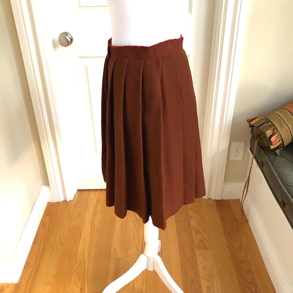 Miu Miu Wool Pleated Mini Midi Skirt (Italian 40, ~ S) FLAWED - Picture 3 of 11